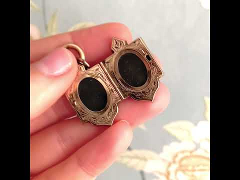Antique Victorian 9ct Gold Shield Locket Necklace