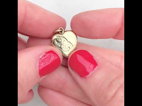 Vintage 1930s Small Heart Gold Locket Necklace