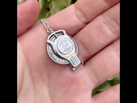 Vintage 1960s Silver Parking Meter Charm Necklace