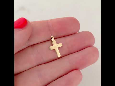 Collier croix chrétienne vintage en or 9 carats