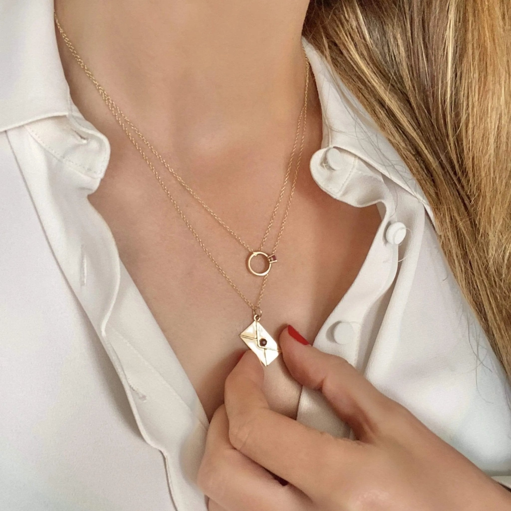 Collar con anillo de oro de 9 quilates con diamantes, edición limitada, view 5