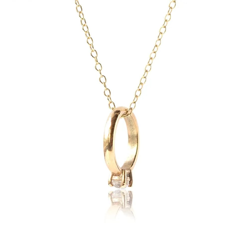 Collar con anillo de oro de 9 quilates con diamantes, edición limitada