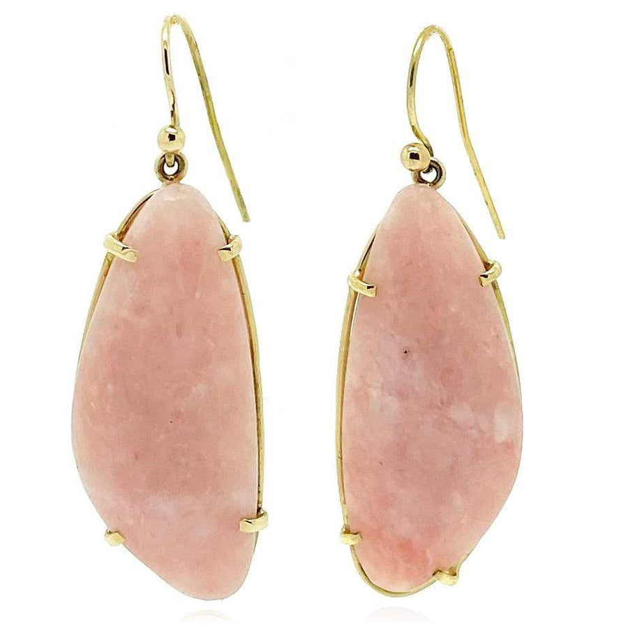 Mayveda Jewellery Earrings Handmade Pink Opal 14ct Gold Drop Earrings Mayveda Jewellery