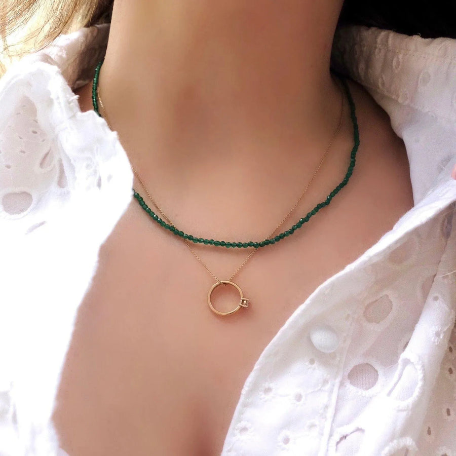 SOLD | Green Agate Gemstone Necklace - Mayveda Jewelry