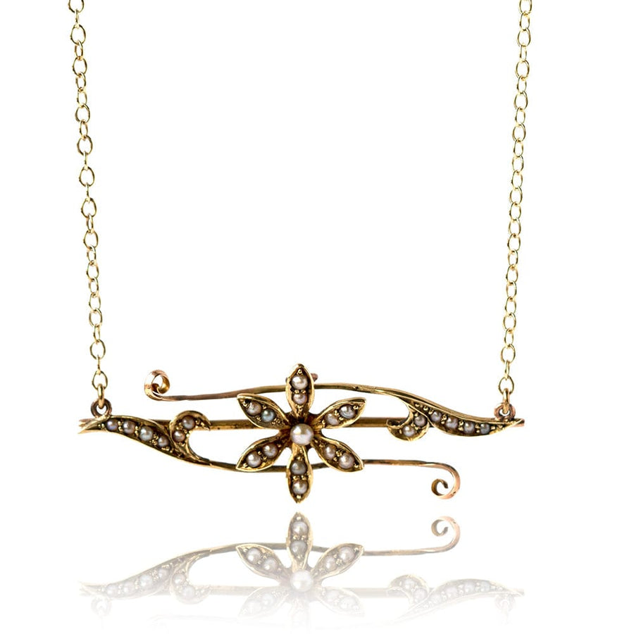 Mayveda Jewellery Necklaces Antique Victorian Seed Pearl 15ct Gold Necklace Mayveda Jewellery