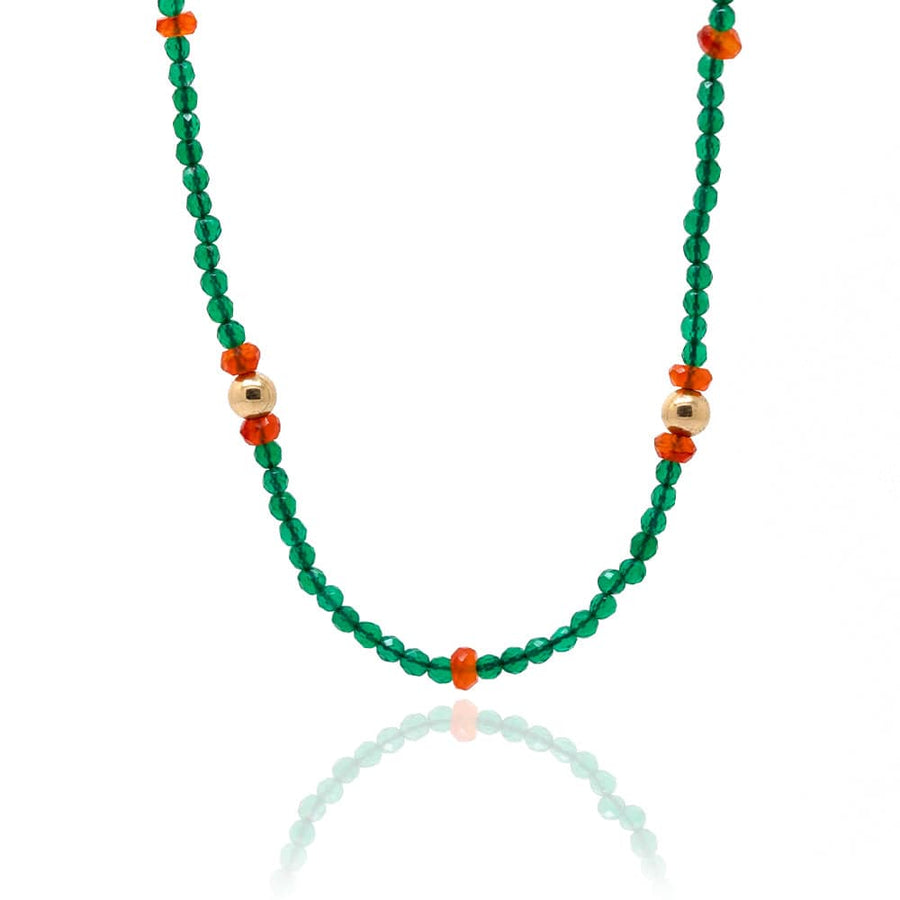Mayveda Jewellery Necklaces Handmade Green Agate Beaded Necklace Mayveda Jewellery