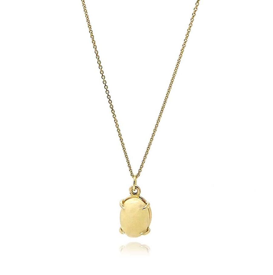 Mayveda Jewellery Necklaces Handmade Oval Opal 14ct Gold Pendant Necklace Mayveda Jewellery