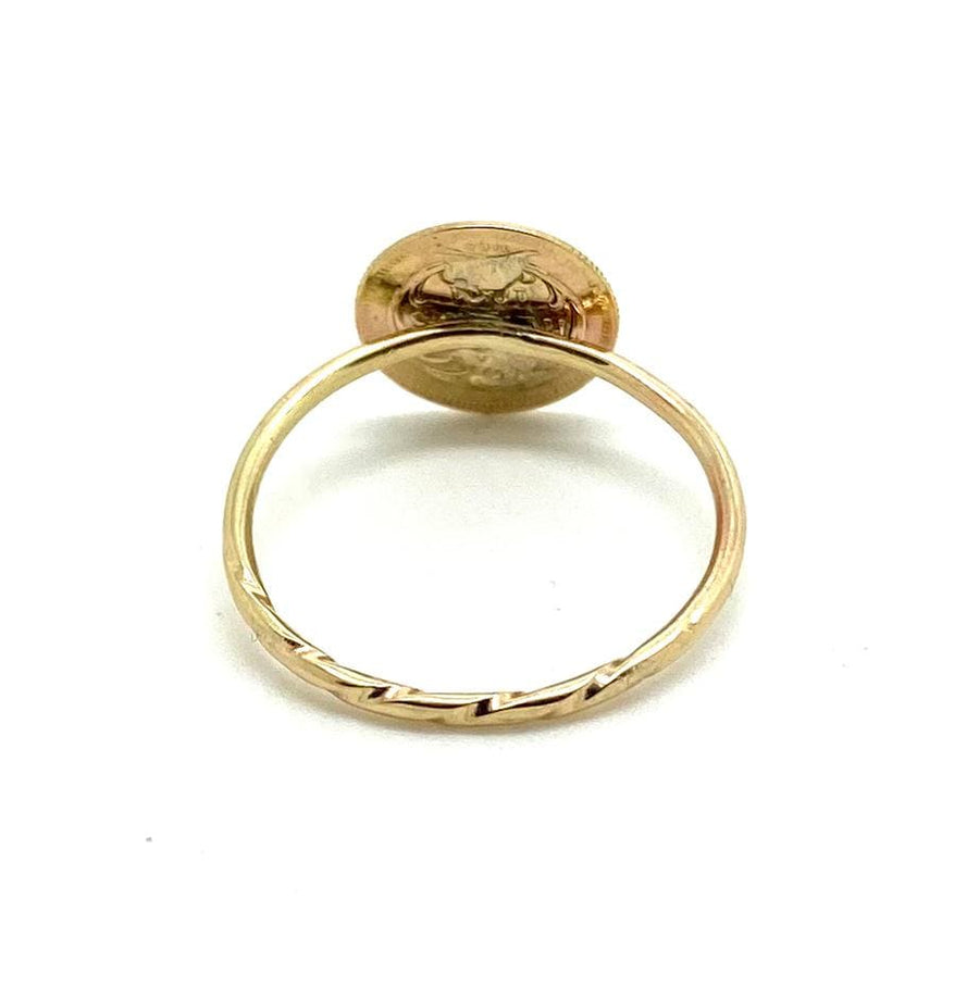Mayveda Jewellery Ring Antique Victorian 9ct Gold Coin Ring