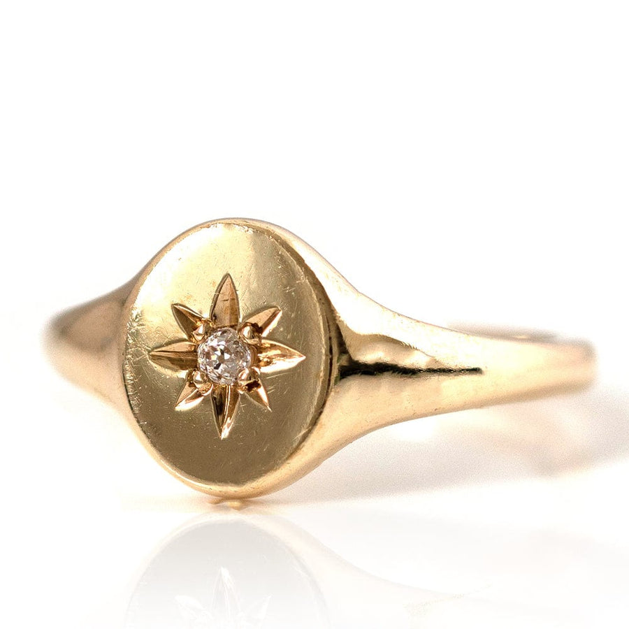 Mayveda Jewellery Rings Handmade Star 18ct Gold Signet Ring Mayveda Jewellery