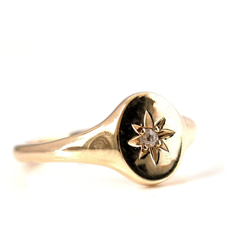 Mayveda Jewellery Rings Handmade Star 18ct Gold Signet Ring Mayveda Jewellery