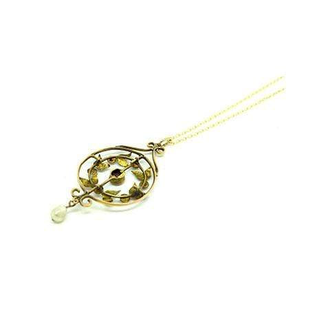 Antique Edwardian Amethyst 9ct Gold Lavalier Necklace
