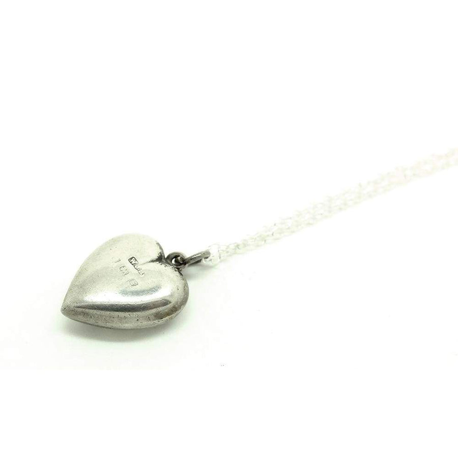 mayvedajewellery Antique Edwardian Connemara Marble Irish Love Heart Silver Necklace
