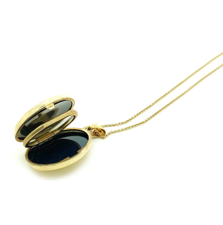 MODERN Necklace 9ct Gold Oval Locket Necklace
