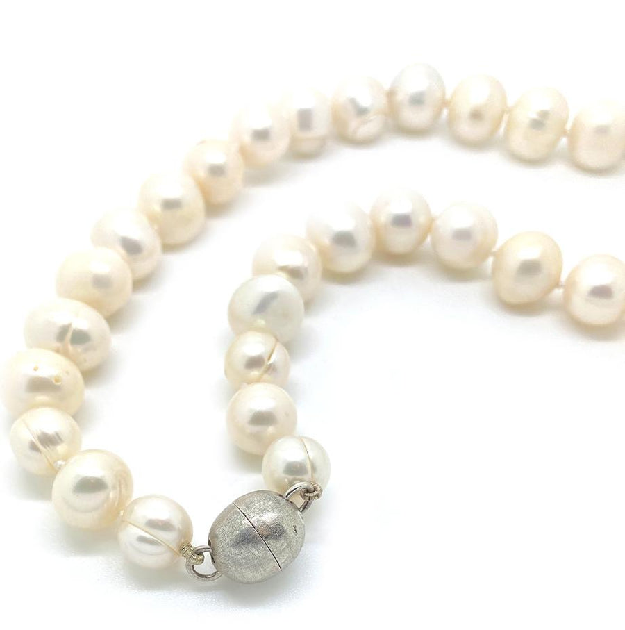 MODERN Necklaces Modern White Freshwater Pearl Beaded Necklace Mayveda Jewellery
