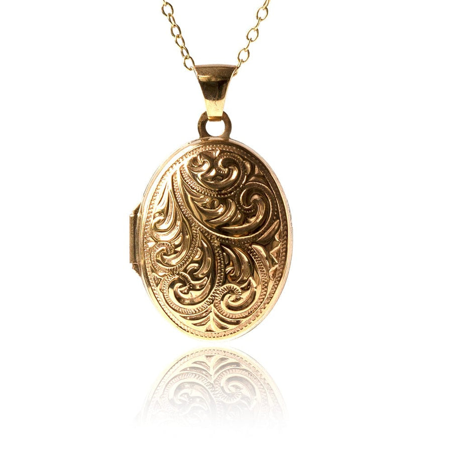 MODERN Necklaces Oval 9ct Gold Locket Necklace Mayveda Jewellery
