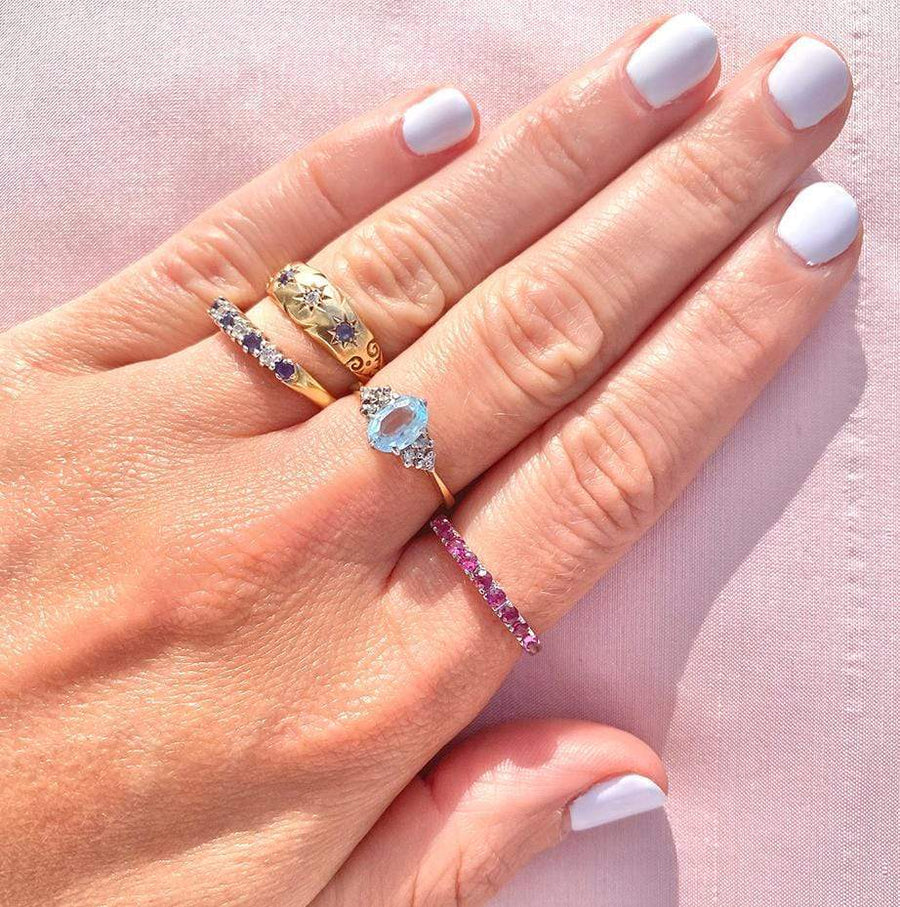 MODERN Ring 18ct White Gold Ruby Eternity Ring
