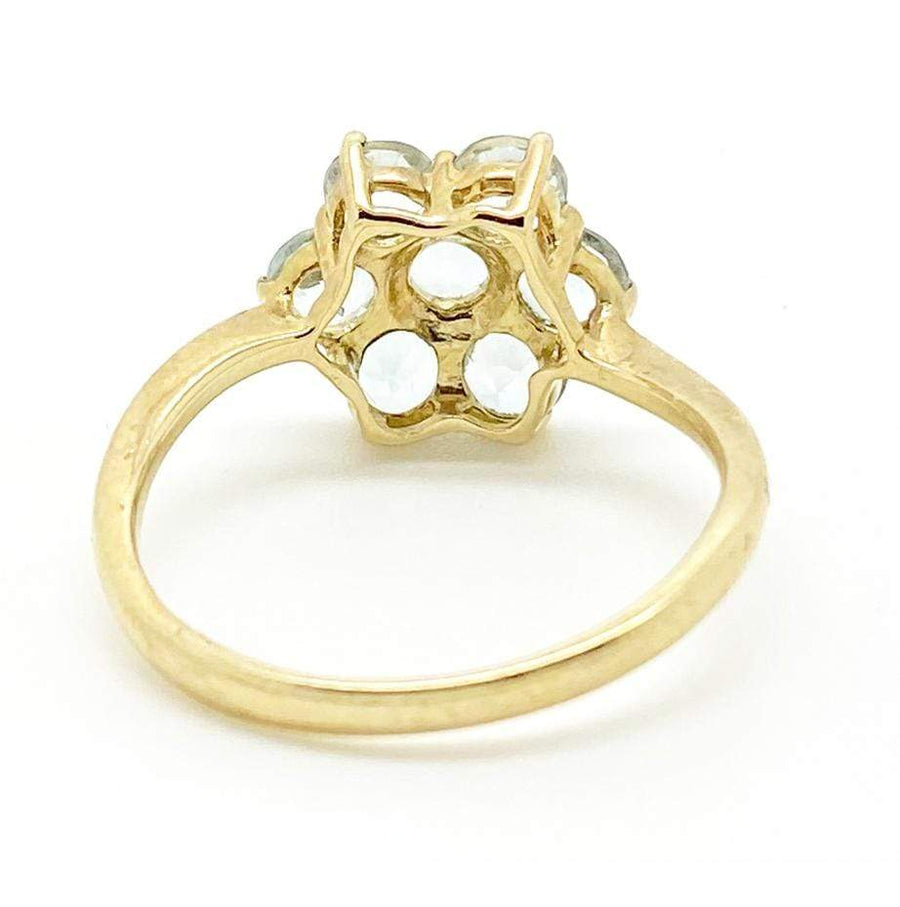 MODERN Ring Modern 2005 Aquamarine Cluster 9ct Gold Ring