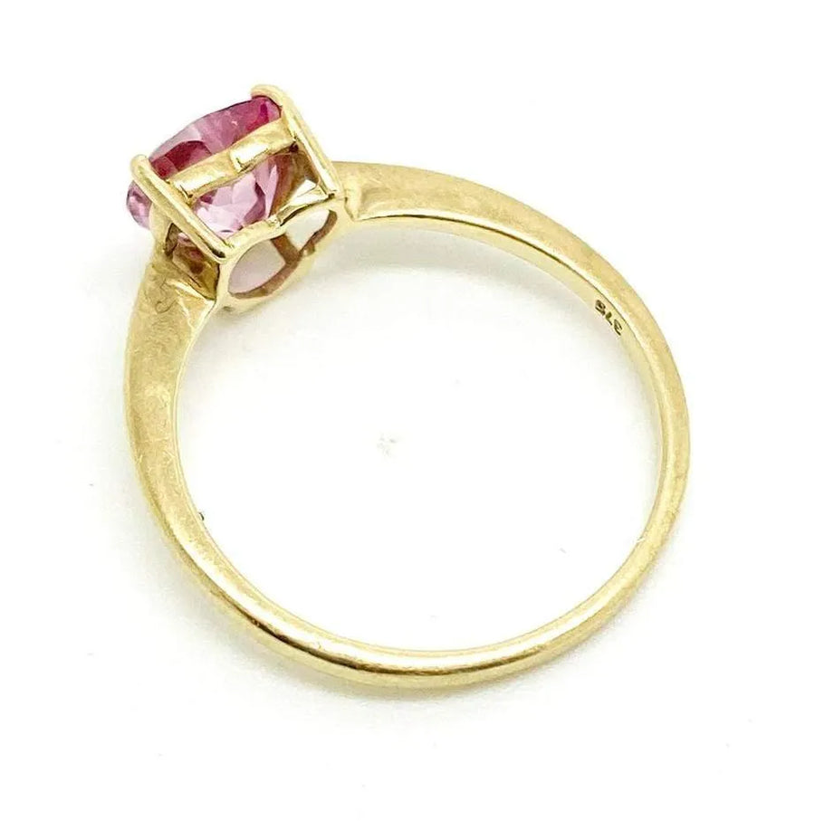 Pink Tourmaline Heart 9ct Gold Ring - Mayveda Jewelry