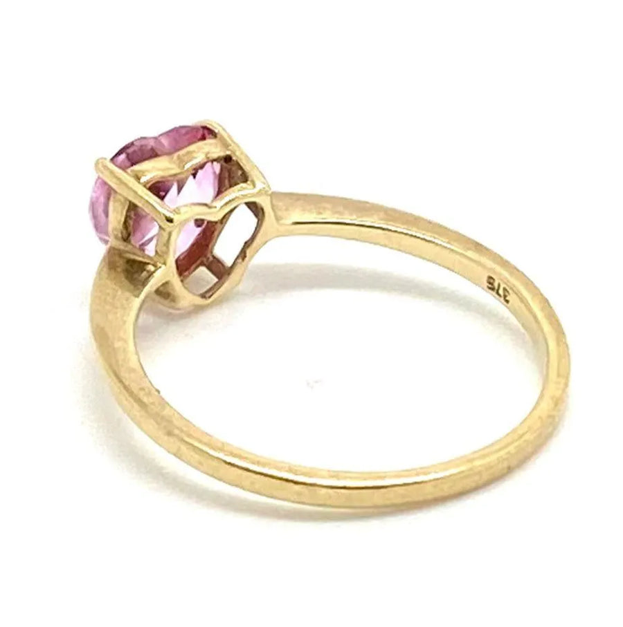 Pink Tourmaline Heart 9ct Gold Ring - Mayveda Jewelry