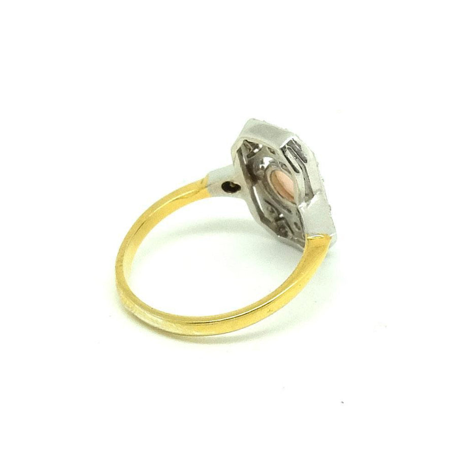 RESERVED - MAI - Modern Art Deco Style Opal Silver Ring