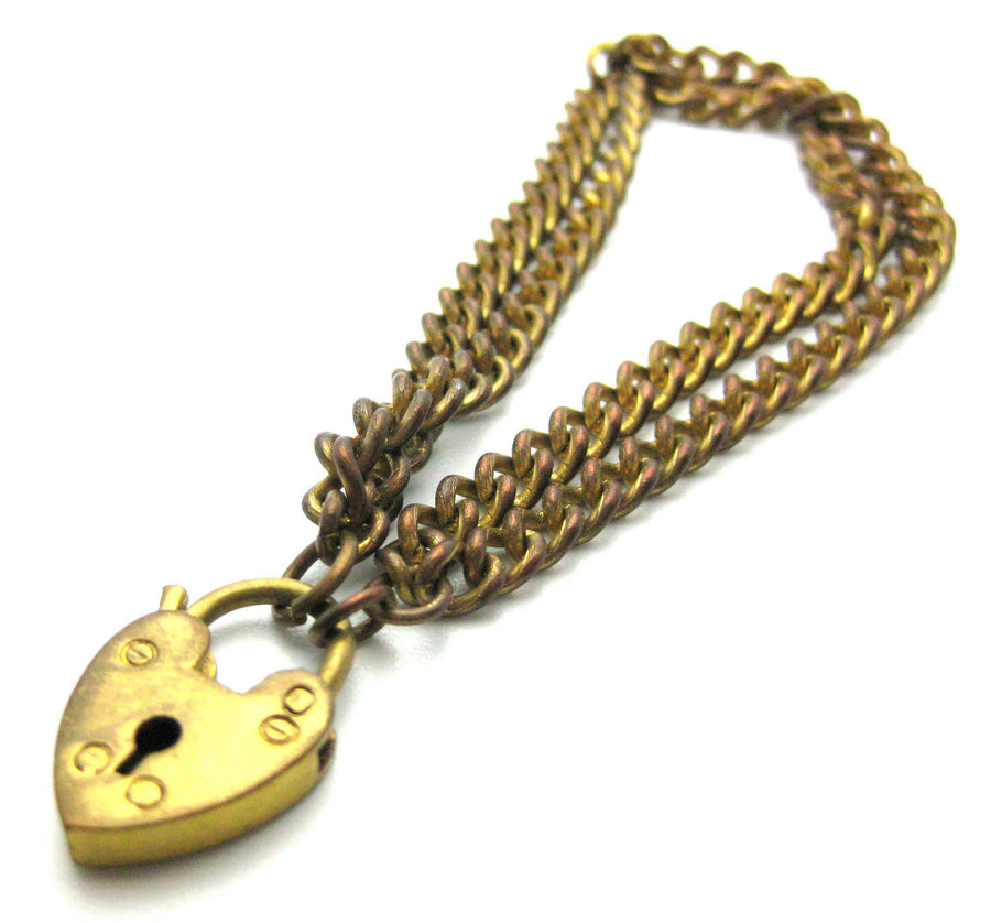 Vintage Brass Heart Bracelet