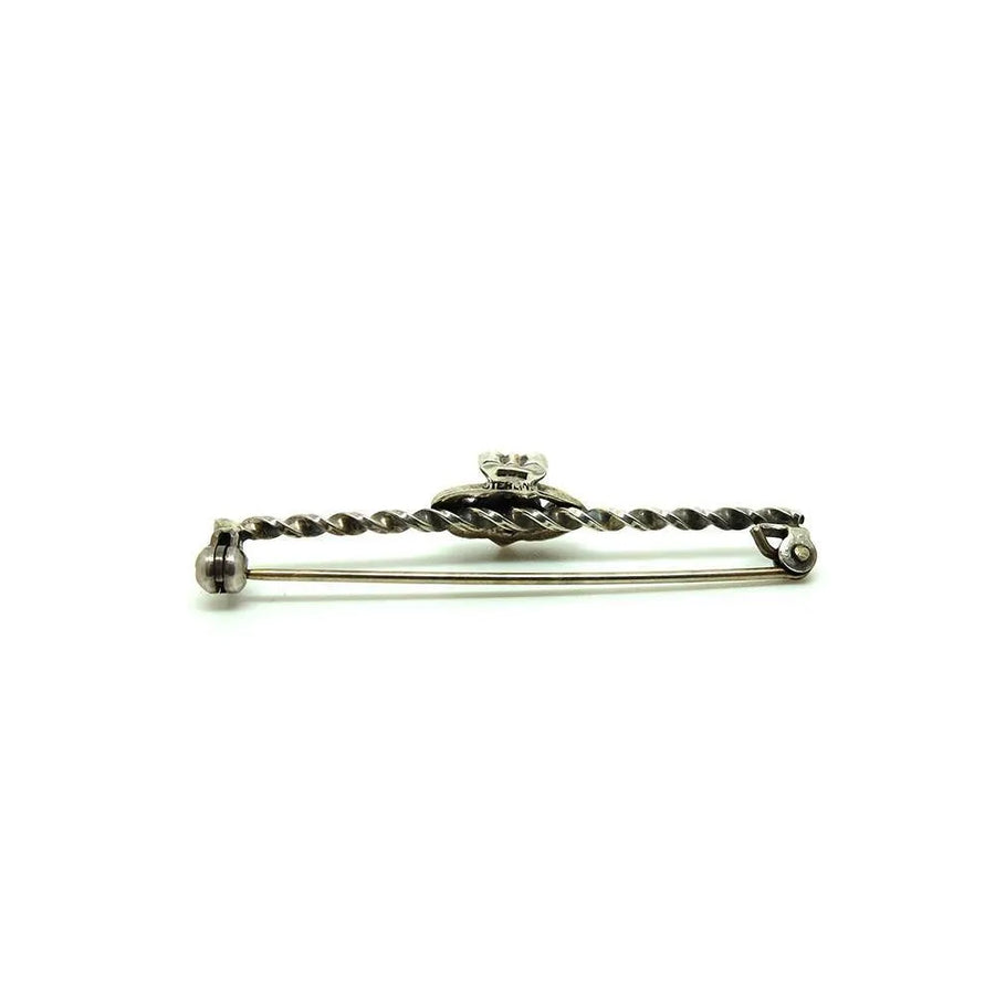 Vintage 1930 Marcasite Claddagh Sterling Silver Brooch - Mayveda Jewelry