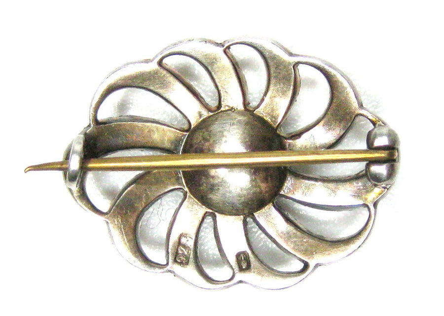 Vintage Paste Silver Brooch