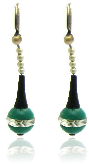 Vintage Green Drop Earrings