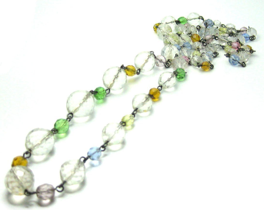 Vintage 1920s Pastel Beaded Necklace