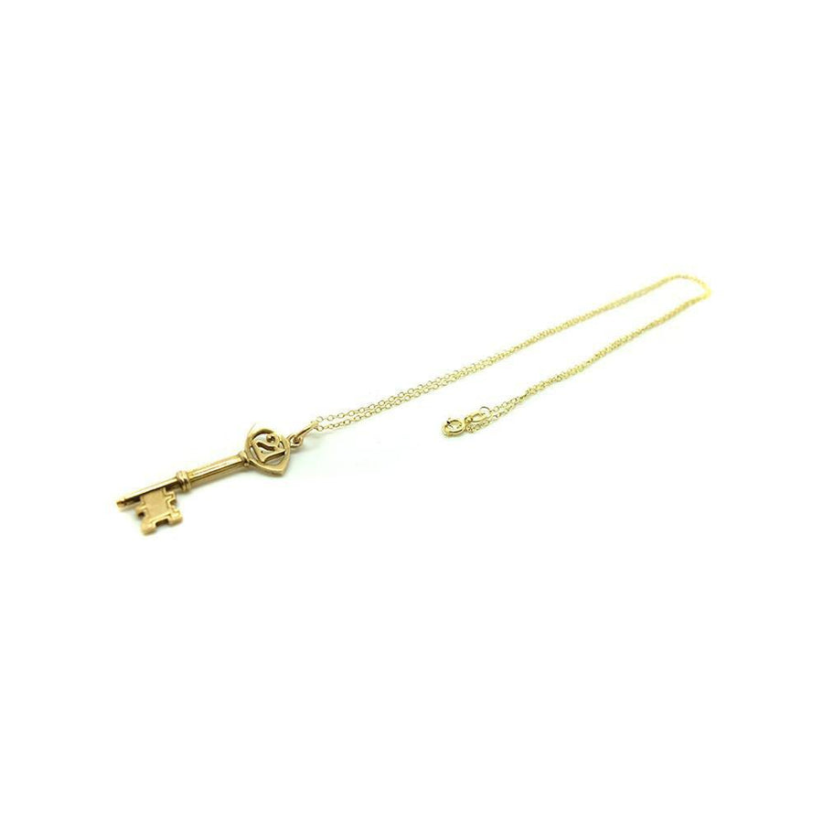 Vintage 1967 21st Birthday Yellow Gold Charm Necklace