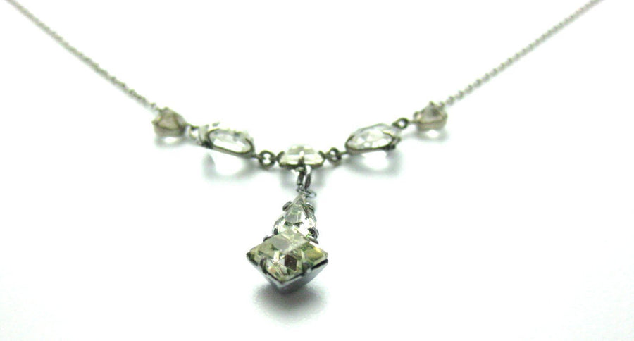Vintage Diamante Drop Necklace