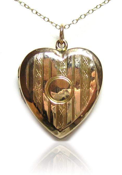 Vintage Gold Heart Locket Necklace