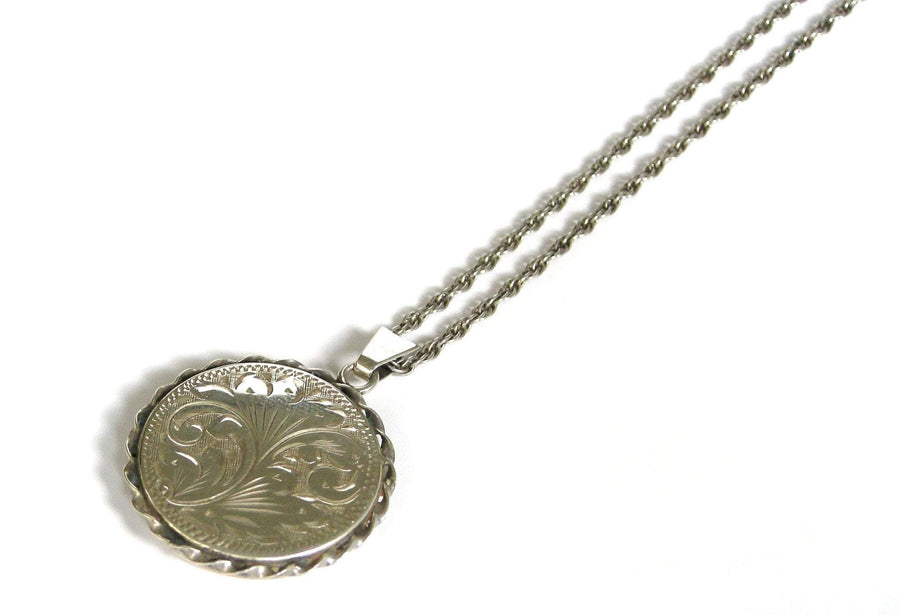 Vintage Sterling Silver Locket Necklace