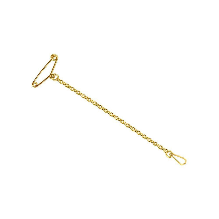 9ct Yellow Gold Brooch Safely Chains