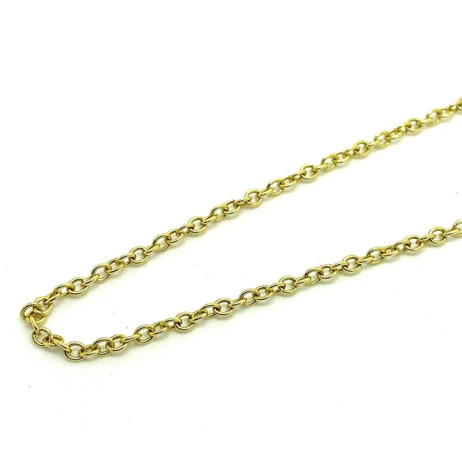 Nuevo collar pesado de cadena de oro amarillo de 9 quilates de 18"
