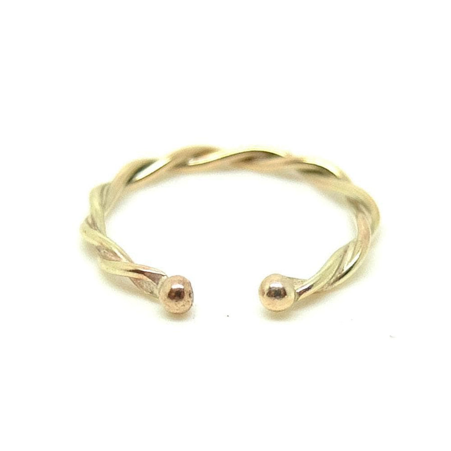 NEW Ring F UK/AU Handmade Twisted 9ct Yellow Gold Ball Pinky Ring