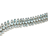 Pear Cut Blue Topaz Silver Gemstone Bracelet