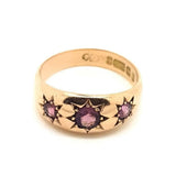 Reserved - Antique 1915 9ct Rose Gold Star Celestial Gypsy Ring