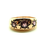 Reserved - Antique 1915 9ct Rose Gold Star Celestial Gypsy Ring