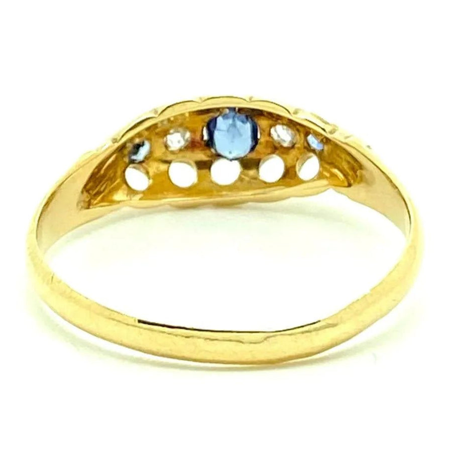 Reserved - Antique Edwardian 1906 18ct Gold Ceylon Sapphire Ring