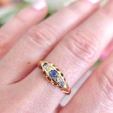 Reserved - Antique Edwardian 1906 18ct Gold Ceylon Sapphire Ring