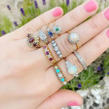 Reserved - Antique Edwardian Emerald Diamond Daisy Ring