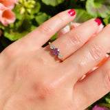 Reserved - Antique Victorian Amethyst Diamond 18ct Gold Ring