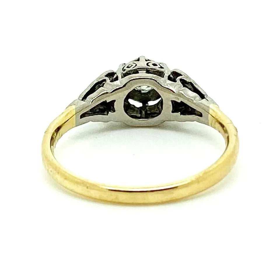 Vintage 1920s Platinum 18ct Gold Diamond Ring, view 7