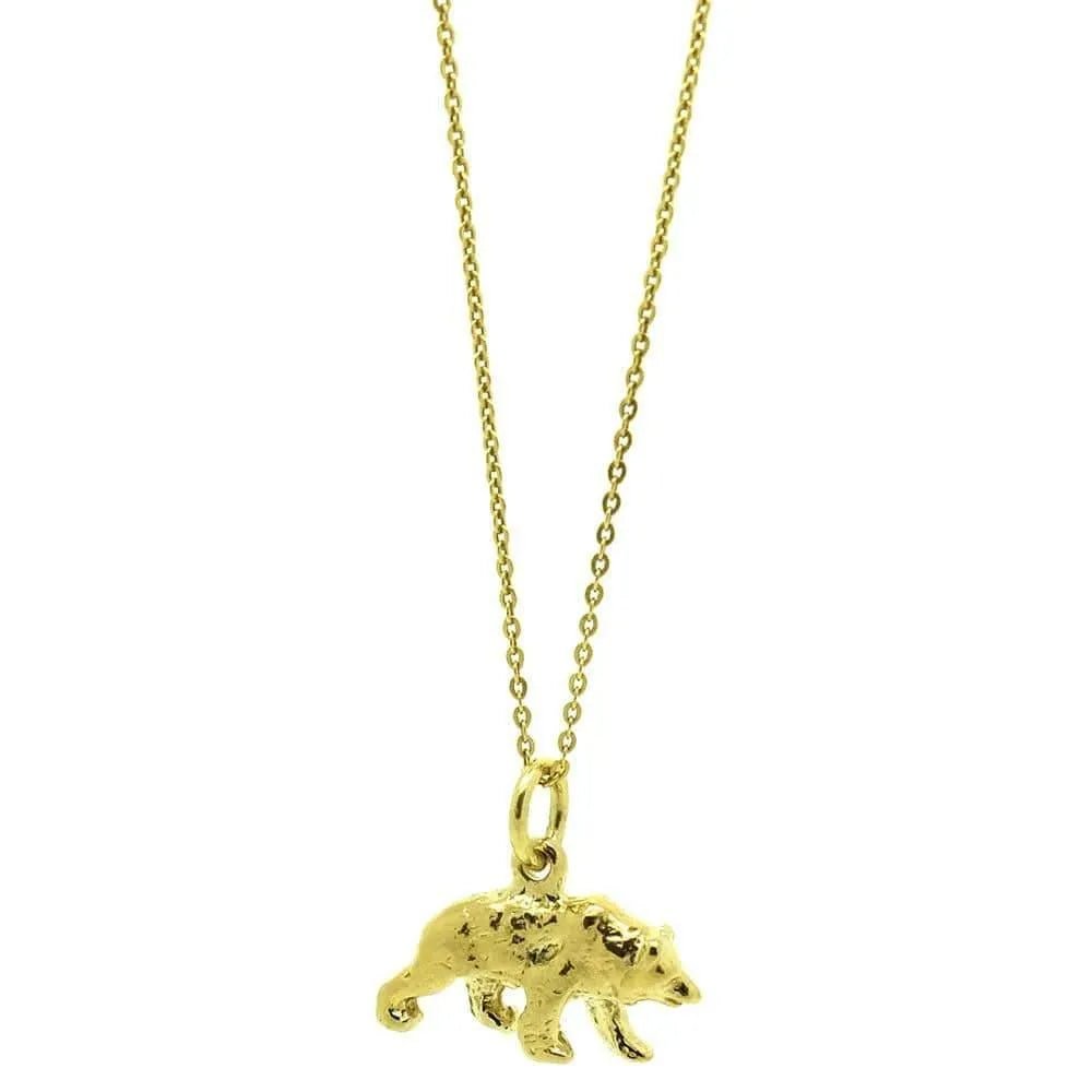 Vintage 1970s 9ct Gold Vermeil Bear Charm Necklace