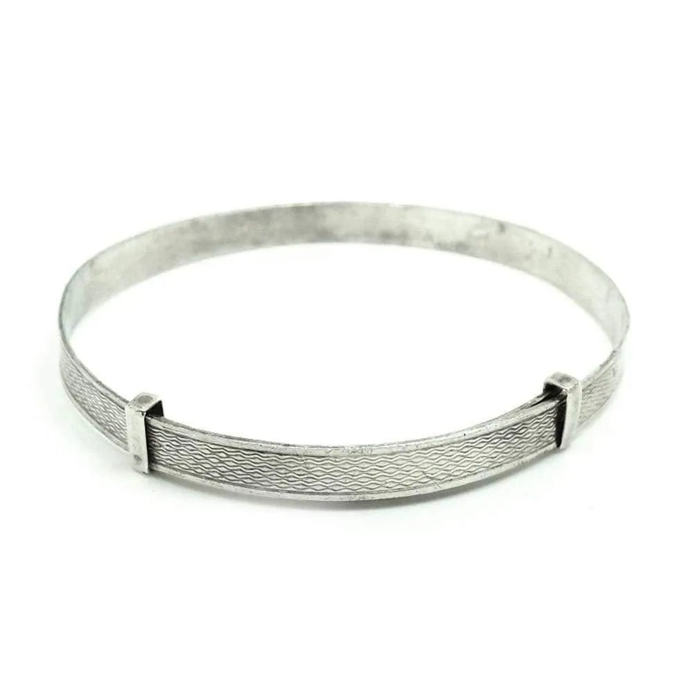 Vintage 1970s Children's Sterling Silver Bangle Bracelet, view 4