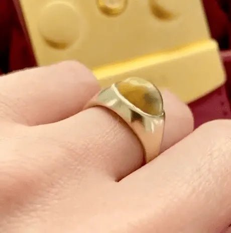 Réservé. - Bague en or 9 carats œil de tigre vintage des années 1990, view 2