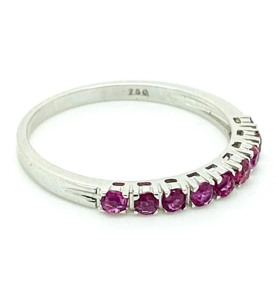 Ruby 18ct White Gold Eternity Ring, view 5