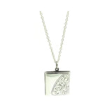 SOLD - Vintage 1970s Square Silver Locket Necklace