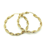SOLD - Vintage 1980s 9ct Gold Hoop Large Twisted Earrings